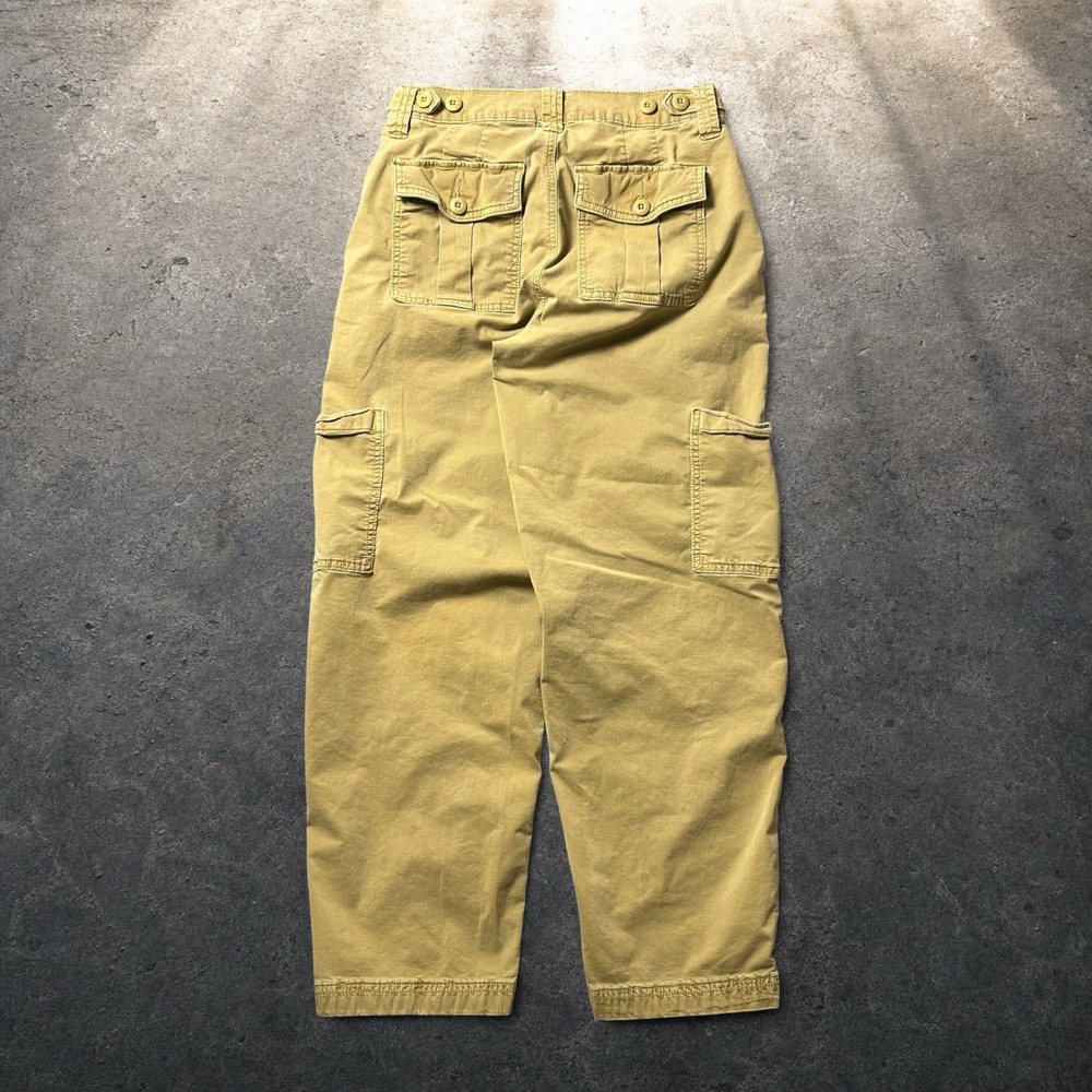 American Eagle Tan Khaki Stretch Cargo Pants Baggy Skater Y2K Size 2